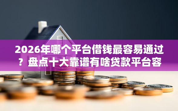 2026年哪个平台借钱最容易通过？盘点十大靠谱有啥贷款平台容易过的