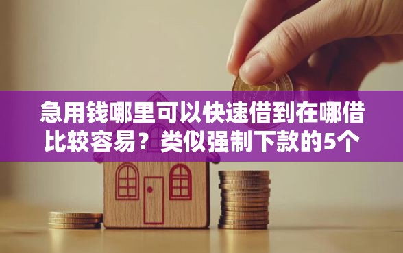 急用钱哪里可以快速借到在哪借比较容易？类似强制下款的5个口子参考
