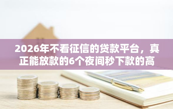 2026年不看征信的贷款平台，真正能放款的6个夜间秒下款的高炮口子推荐