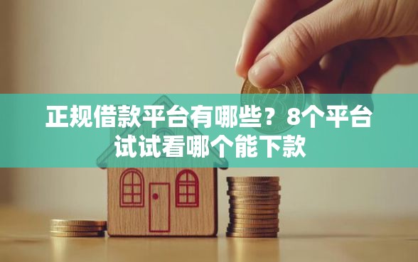 正规借款平台有哪些？8个平台试试看哪个能下款