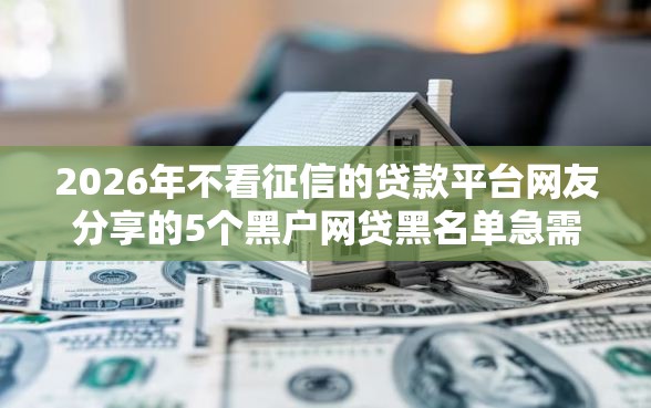 2026年不看征信的贷款平台网友分享的5个黑户网贷黑名单急需一万平台能下款我觉得不错！
