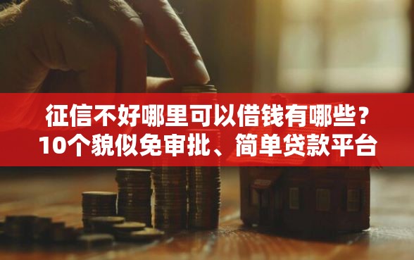 征信不好哪里可以借钱有哪些？10个貌似免审批、简单贷款平台合集