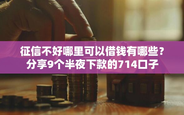 征信不好哪里可以借钱有哪些？分享9个半夜下款的714口子