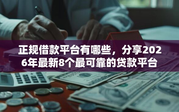 正规借款平台有哪些，分享2026年最新8个最可靠的贷款平台