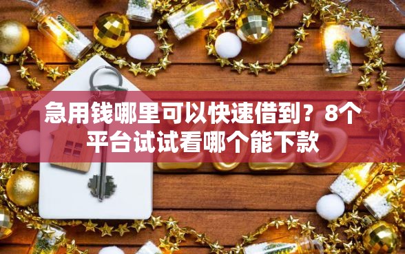 急用钱哪里可以快速借到？8个平台试试看哪个能下款