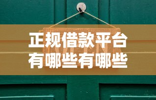 正规借款平台有哪些有哪些？9个黑户烂户秒下一万推荐给你