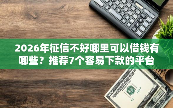 2026年征信不好哪里可以借钱有哪些？推荐7个容易下款的平台