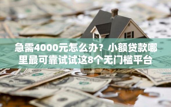 急需4000元怎么办？小额贷款哪里最可靠试试这8个无门槛平台