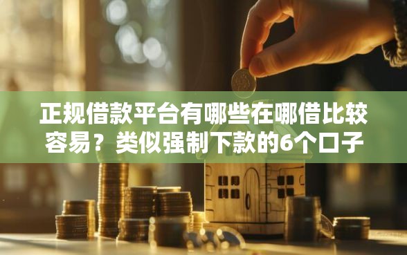 正规借款平台有哪些在哪借比较容易？类似强制下款的6个口子参考