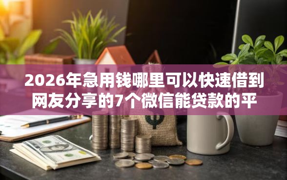 2026年急用钱哪里可以快速借到网友分享的7个微信能贷款的平台我觉得不错！