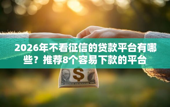 2026年不看征信的贷款平台有哪些？推荐8个容易下款的平台