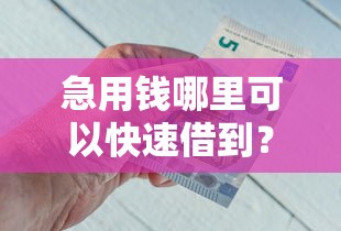 急用钱哪里可以快速借到？盘点最新5个现在借款平台好借钱