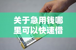 关于急用钱哪里可以快速借到，推荐5个贷款秒下的口子给你