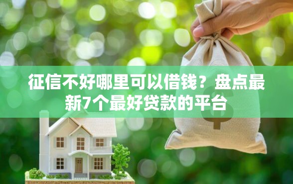征信不好哪里可以借钱？盘点最新7个最好贷款的平台