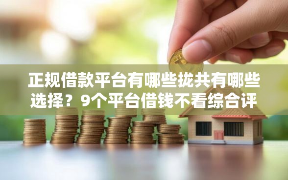 正规借款平台有哪些拢共有哪些选择？9个平台借钱不看综合评分详解