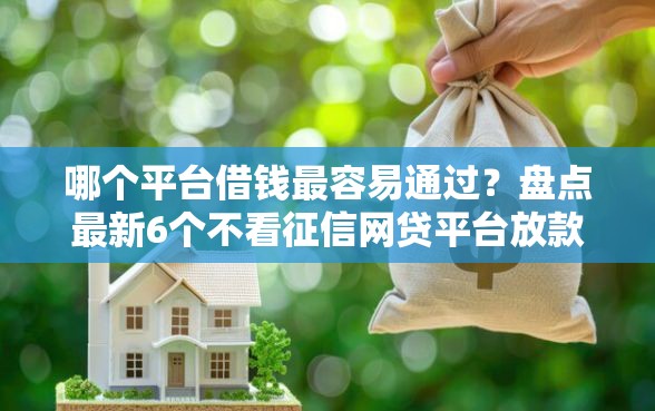 哪个平台借钱最容易通过？盘点最新6个不看征信网贷平台放款快的软件