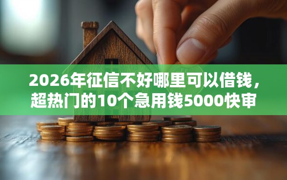 2026年征信不好哪里可以借钱，超热门的10个急用钱5000快审快贷无需征信口子推荐