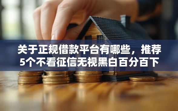 关于正规借款平台有哪些，推荐5个不看征信无视黑白百分百下款网贷平台给你