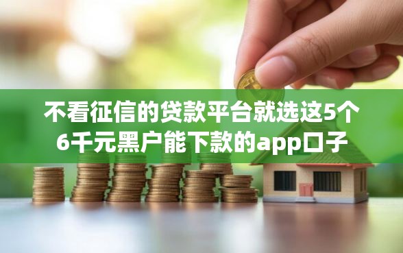 不看征信的贷款平台就选这5个6千元黑户能下款的app口子
