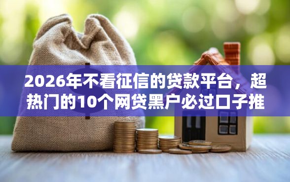 2026年不看征信的贷款平台，超热门的10个网贷黑户必过口子推荐