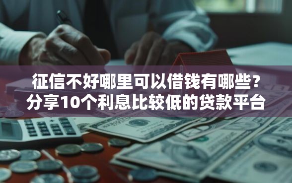 征信不好哪里可以借钱有哪些？分享10个利息比较低的贷款平台