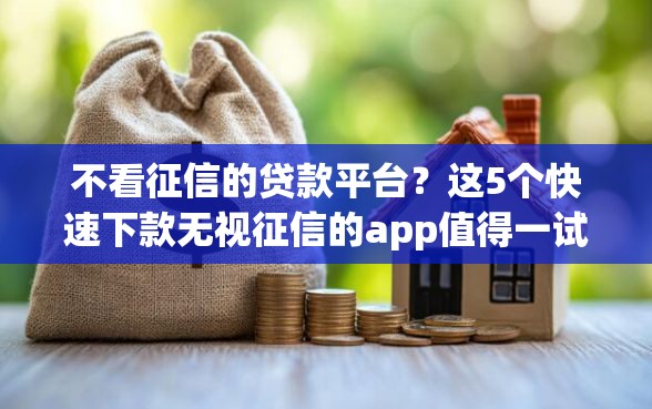 不看征信的贷款平台？这5个快速下款无视征信的app值得一试