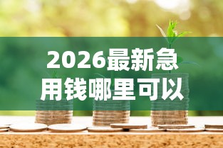 2026最新急用钱哪里可以快速借到（支持支付宝），6个平台贷款无私分享